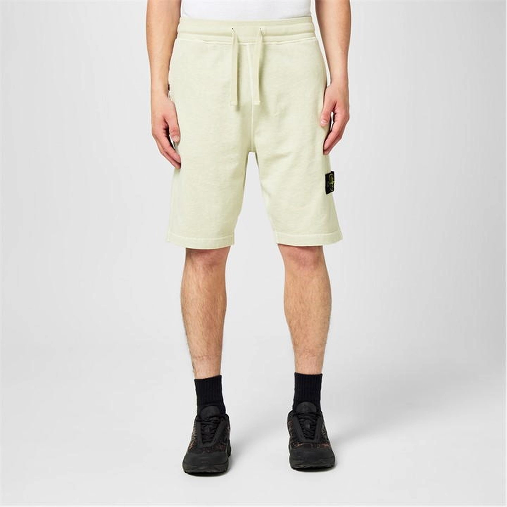 Stone Island Badge Sweat Shorts - Green